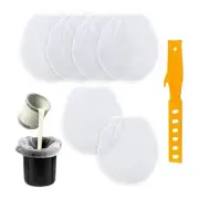 6pcs Paint Filter Bag, White Bucket Strainer Plastic Putty Knife Elastic9741