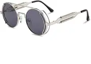 [Karsaer] Steampunk Sunglasses John Lennon Hippie Glasses Retro Round Metal Frame Women Men