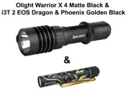 Olight Warrior X4 Matte Black & I3T 2 EOS Dragon & Phoenix Golden Black
