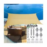 Shade&Beyond 10' x 15' Sail Shade Sand and 8 Inch Shade Sail Hardware