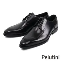 在飛比找momo購物網優惠-【Pelutini】沉穩風格裙飾綁帶德比鞋 黑色(PE288