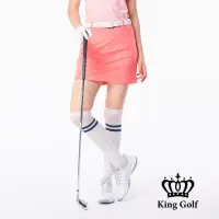 在飛比找momo購物網優惠-【KING GOLF】網路限定款-女款立體刺繡後擺百折拼接素