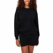 Buffalo David Bitton Ladies' 2-Piece Ribbed Lounge Set Black Size-M