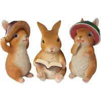 在飛比找蝦皮商城優惠-園藝裝飾擺件 戶外花園 復活節看書兔子 園藝動物裝飾品 創意