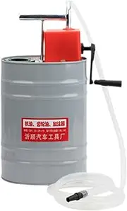 QccHieUs Hand Crank Oil Pump Filler Fluid Fill Pump 10 L Multifunctional Strengths Oil Dispenser for Automobiles, A