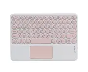 Bluetooth Keyboard with Touchpad, Round Keycap, Ergonomic Design, Stable Connection, 10in - Pink