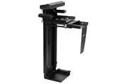 VIVO Adjustable Clamp-On Desk and Wall Installation PC Mount, 3.0 USB Ports, Computer Case CPU Holder with Swivel Action and Secure Locking, Black, MOUNT-PC10BU