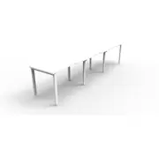 RAPIDLINE RAPID INFINITY PROFILE LEG WORKSTATION Single Sided No Screen 3 Person W5400 x D700 x H730mm Natural White with Scalloped Edge