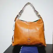 Dooney & Bourke Florentine Leather Medium Sac w Twisted Shoulder Bag Natural NEW