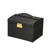 Three Layer Double Drawer Jewelry Box With Mirror Storage Box Organizer storage organizer Solid Color Fashion Necklace Case