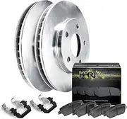 Hart Brakes Rear Brake Rotors OE Replacement Ceramic Brake Pads Compatible For 1999-2010 Audi TT, Volkswagen Golf, Jetta