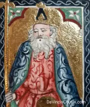 Emperor Original Tarot Card Hand Painted Gilt Tarocchi Italian Illumination Art