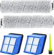 Brush Rollers and Filters Replacement Compatible with Bissell CrossWave OmniForce 3882 3883 3967f 3912N 4046 4046F 4006 4007 4008 Vacuum Cleaner,2 Brush Rollers + 2 Vacuum Filters + 1 Cleaning Tool