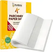 Katbite 200Pcs 9x13 inch Heavy Duty Parchment Paper Sheets, Precut Parchment Paper for Quarter Sheet Pans Liners, Baking Cookies, Bread, Meat, Pizza, Toaster Oven (9"x13")