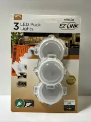 EZ Link Linkable Plug-in LED White Puck Light with High/Low Switch (3-Pack)