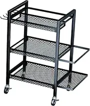 Oshhni 3 Tier Storage Rack for Exercise Mats with Hooks for Kettlebells and Resistance Bands