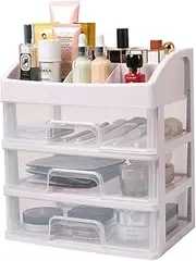 Sofityou Multifunctional Desk Organiser Cosmetic Organiser Makeup Organizer Drawer Storage Organiser White (4 Tier 27.5 * 20 * 31.5CM)