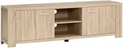 Artiss TV Unit Cabinet Entertainment Units, Wood Stand Table Cabinets Storage Shelf Organiser Cupboard Home Living Room Bedroom Furniture, with 2 Drawer and Cable Management Holes Oak