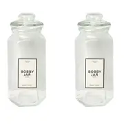 12 x HEXAGON APOTHECARY JAR 1200mL - Food Storage Kitchen Canister Container Pantry Conserve Preserving Canning Pickling Spice Honey Cookie Jars