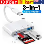3-in-1 USB-C Card Reader USB Hub Adapter for SD/TF/Micro SD PC Laptop