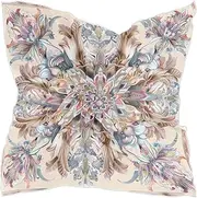 [sanluoli] Boho Style Flower Floral Retro Brown square silk scarf scarf elegantes dress scarves for women for evening bufandas para mujer para frio, Boho Style Flower Floral Retro Brown