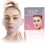 Reusable V-Line Mask, Double Chin Lifting Belt, V Face Masks, Adjustable Face Lifting Mask, Ice Silk Face Lifting Bandage for Face, Chin Lifting for Men and Women, Purple