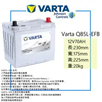 在飛比找蝦皮購物優惠-VARTA Q85L 日規 EFB Q-85 115D23L