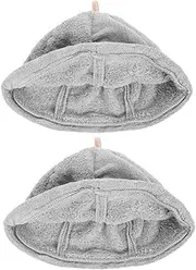 Healeved 2pcs Dry Hair Cap Towel Wrap Steam Room Accessories After Shower Wrap for Women Sauna Accessories Coral Fleece Light