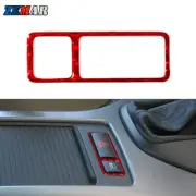 Red Carbon Fiber Warning Light Switch Button Frame Cover Trim For BMW X5 2000-06 (for: BMW)