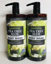 2-Pack Adeline & Co. ~ Tea Tree & Aloe Body Wash with Vitamin C 32 fl oz Each