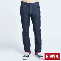 在飛比找Yahoo奇摩購物中心優惠-EDWIN EDGE 織帶紅線中直筒牛仔褲-男-原藍色