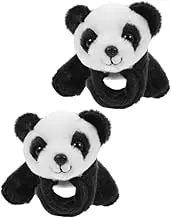 Hohopeti 2 pcs Plush Slap Bracelet Cartoon Animal Design for Adorable Panda Wrist Band for Birthday Jungle Theme Party Favors and Decorations