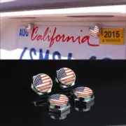 4 Sets USA American Flag Anti-Theft License Plate Frame Screw Cap For Jeep Chrys (for: Jeep)
