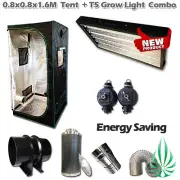 Mel Metro Hydroponics 0.8x0.8x1.6m Grow Tent With T5 Propagation Light Combo