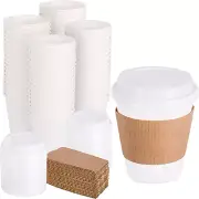 Disposable Coffee Cups with Lids 10 Oz | [50 Pcs] Paper Coffee Cups, to Go Coffe