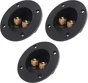 Justivana 3 Pcs DIY Home Car Stereo 2-Way Speaker Box Terminal Binding Post Round Spring Cup Connectors Subwoofer Plugs (Black)