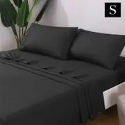 LINENOVA Ultra Soft Cotton Blend Sheet Set-Black Single