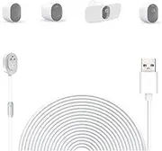Upgraded,17ft/5.2m Magnetic USB Power Charging Cable for Arlo Cameras, Compatible with Arlo Pro 5S 2K, Pro 4, Pro 3, Floodlight, Ultra 2, Ultra, and Go 2 Cameras, LED Indicator,Faster Charging