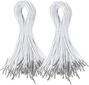 Outanaya 200pcs Handmade Lanyard Eye Mask Barbed Elastic Ropes Elastic with Metal Ends Elastic Loops Elastic Loop Band Stretch Loop Band Elastic Barb Cord for White Rubber