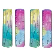 4pcs Colourful Bendable Soft Ruler 15cm Foldable Flexible Measuring Ruler Set
