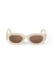 Off-White Oval Frame Sunglasses 52 Nude