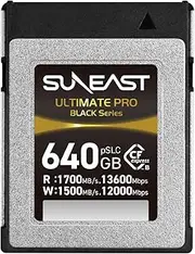 SUNEAST (Japan) Ultimate PRO Black Series 640GB Cfexpress Type B Memory Card Read: 1700MB/s Write: 1500MB/s with pSLC NAND