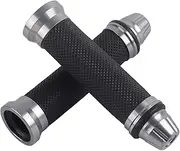 Motorcycle Grips, Motorcycle CNC Aluminum Rubber Handlebar Hand Grips, Antiskid Handlebars Hand Grips 7/8" Universal Motorcycle Handlebar Grips Bike Bicycle