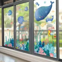 在飛比找樂天市場購物網優惠-優購生活~陽臺玻璃防水貼紙創意窗花3D立體墻貼海洋墻紙自粘衛