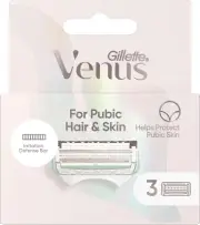 Gillette Venus Women'S Razor Blade Refills for Pubic Hair and Skin, 3 Count