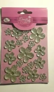 CraftbuddyUS DBG08CL- 19 Self Adhesive WildFlower Gems CLEAR Craft DIY