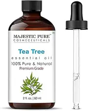 MAJESTIC PURE Tea Tree Essential Oil | 100% Pure and Natural Tea Tree Oil | Premium Grade Essential Oils for Hair Care, Home Diffusers, Skin, Aromatherapy, Massage and Humidifiers | 2 Fl Oz