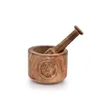 Kaizen Casa Wooden Mortar and Pestle Garlic Masher Hand Grinder Crusher...