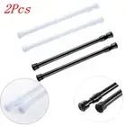 2Pcs Tension Curtain Rod Spring Metal Adjustable Curtain Pole Load Extension AU