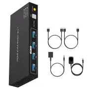 HDMI KVM Switch 4K 8K USB3.0 KVM Switcher 2 In 1 Out For 2 Computers 1 Monitors